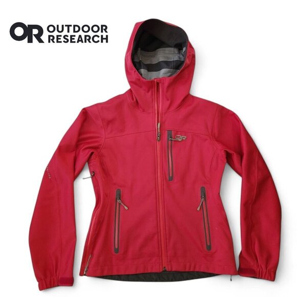 Outdoor Research Softshell Jacket Womens X Small Full Zip Hooded Water Repellent - Picture 2 of 16